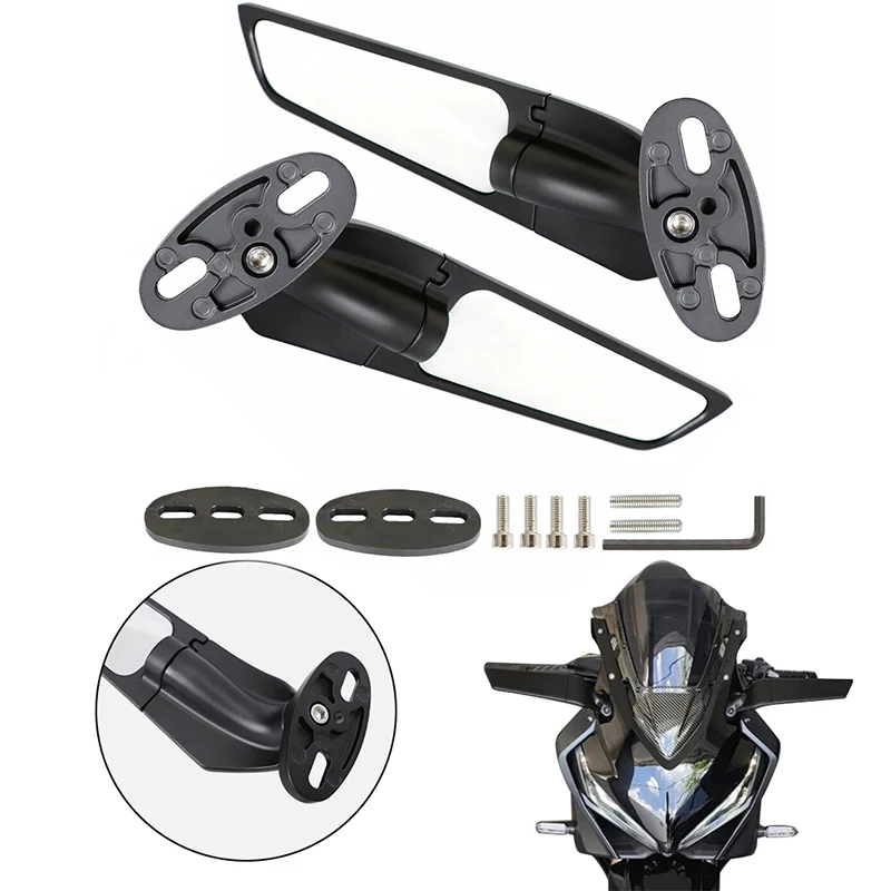 Pre Honda CBR 650 RF 650R 650F VFR 400 750 800 VTR1000F Príslušenstvo Zrkadlá veterné krídlo nastaviteľné otáčanie bočného spätného zrkadla