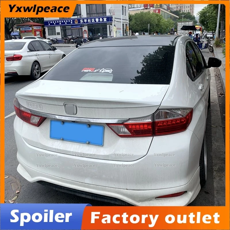 Pre Honda City 2015 2016 2017 2018 2018 Vysoko kvalitný ABS plast plastový nenatretý farebný kufrový spoiler Spiler Car Auto