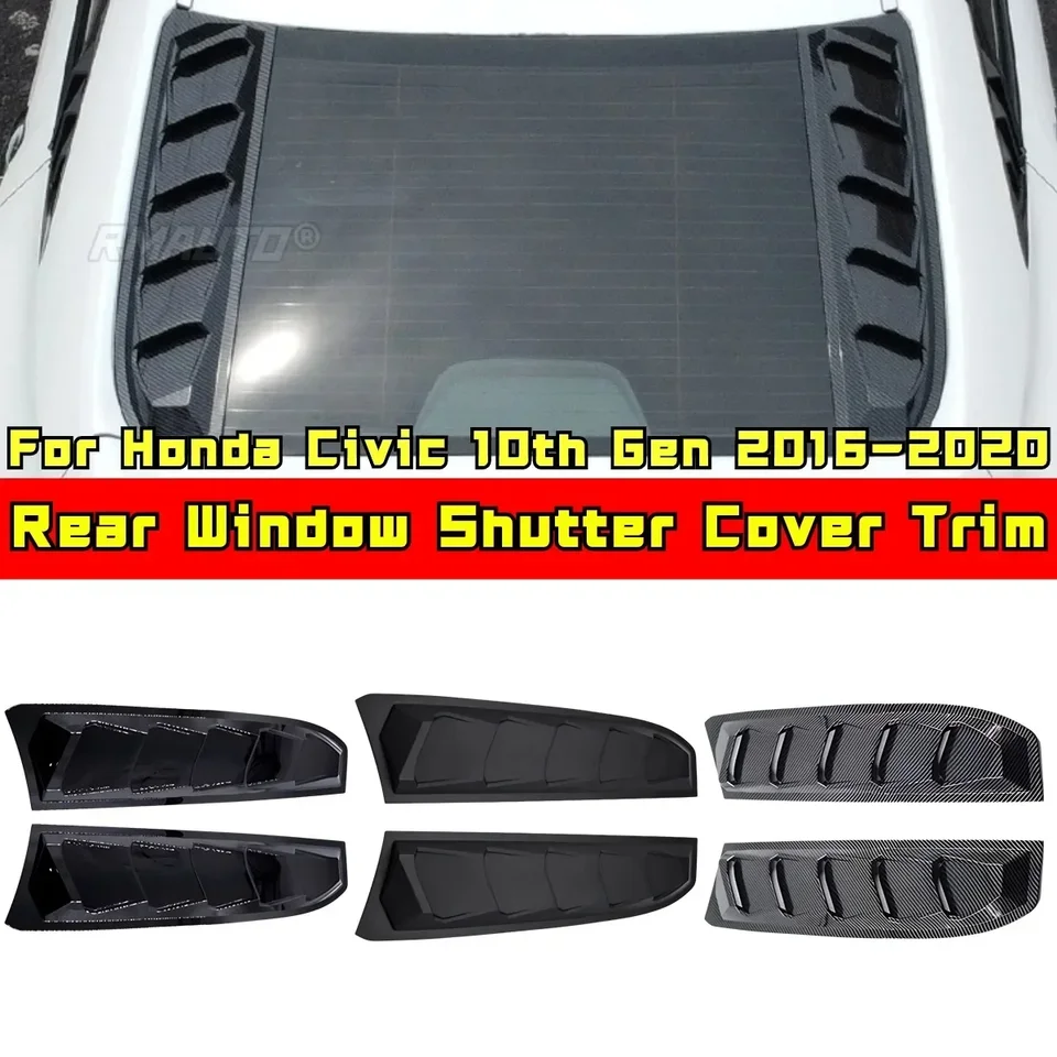 Pre Honda Civic 10. Gen 2016-2020 Body Kit Lesklý čierny športový štýl auta Side Chari Window Master Cover Cover Car Auto Príslušenstvo