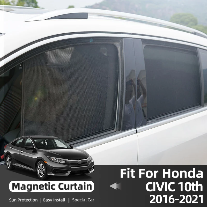 Pre Honda Civic 10. Gen Fk7 Mk10 2016-2020 Magnetické auto Sunshade predné čelné sklo Zadné bočné okno Ochranné slnečné okno