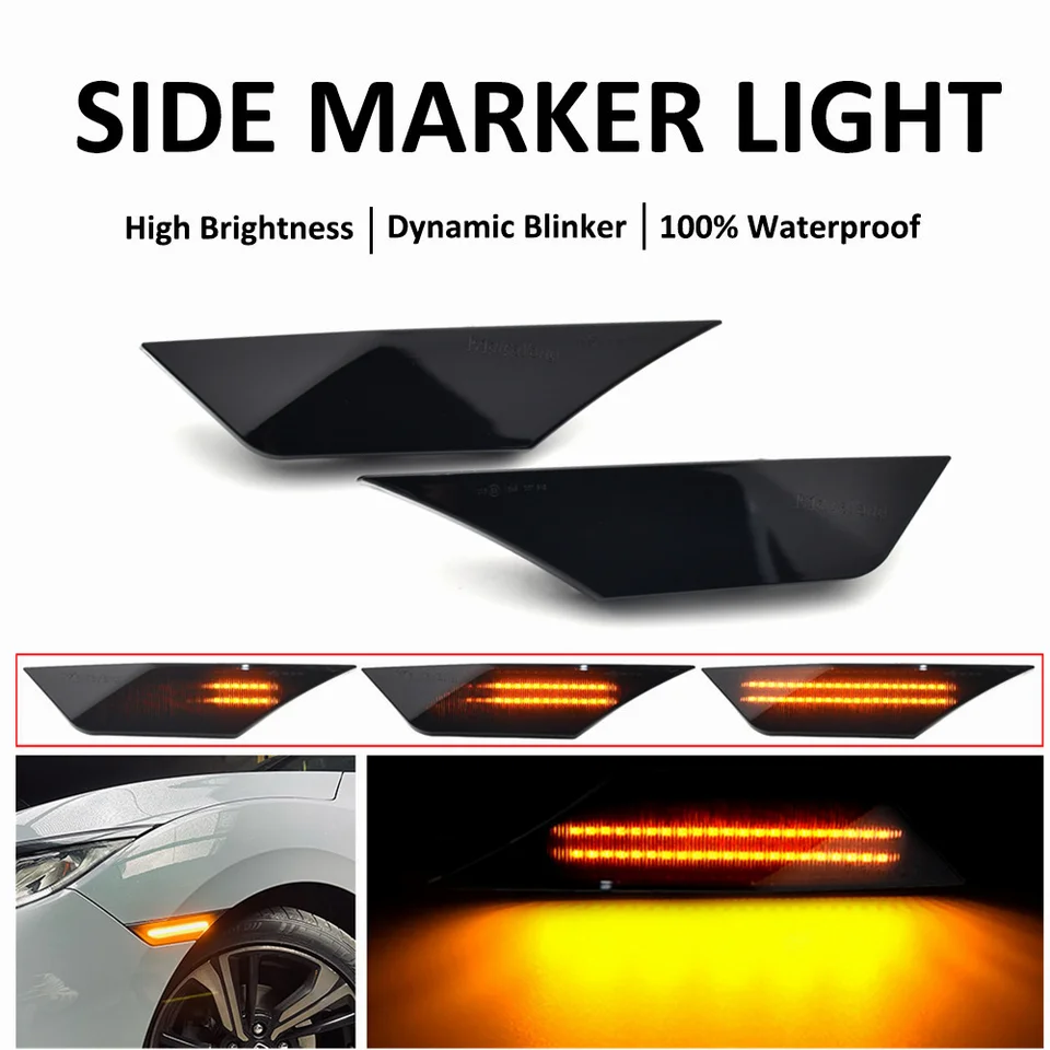 Pre Honda Civic 10. Gen Sedan Coupe Hatchback 2016 2017 2018 Dynamická indikátor bočného signálu Turn Signal Dynamic Signal Side Indikátor svetla Blinker