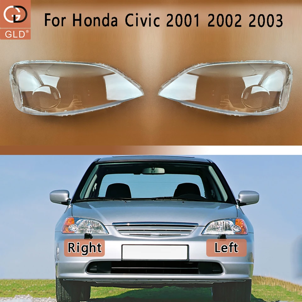 Pre Honda Civic 2001 2002 2003 Cover svetlometom Transparentné svetlomet Shell Lamp Shade LaM Shade Lens Vymeňte pôvodnú lemovku lemov