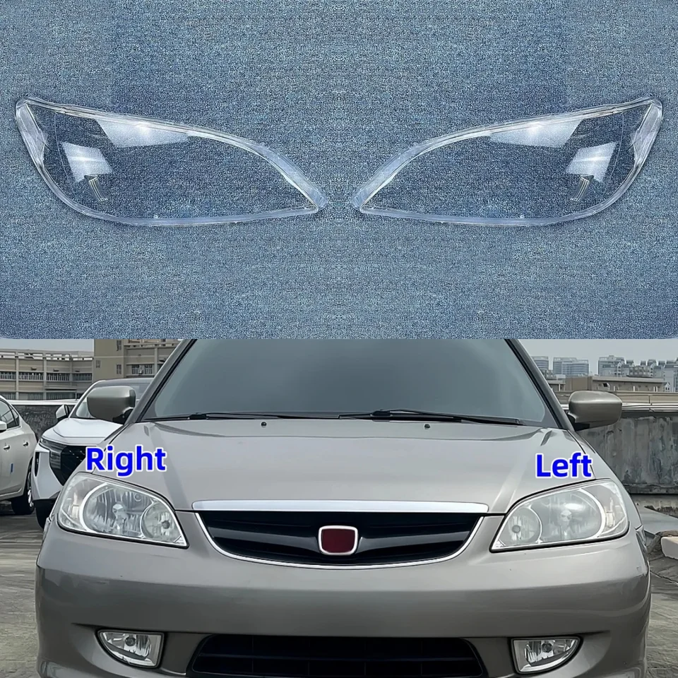 Pre Honda Civic 2003 2004 2005 2005 HEATLAMP CRESE SLEDNET SLACT LAMPLE Priehľadný sklenený svetlo odtieň Vymeňte originálnu tienidlá
