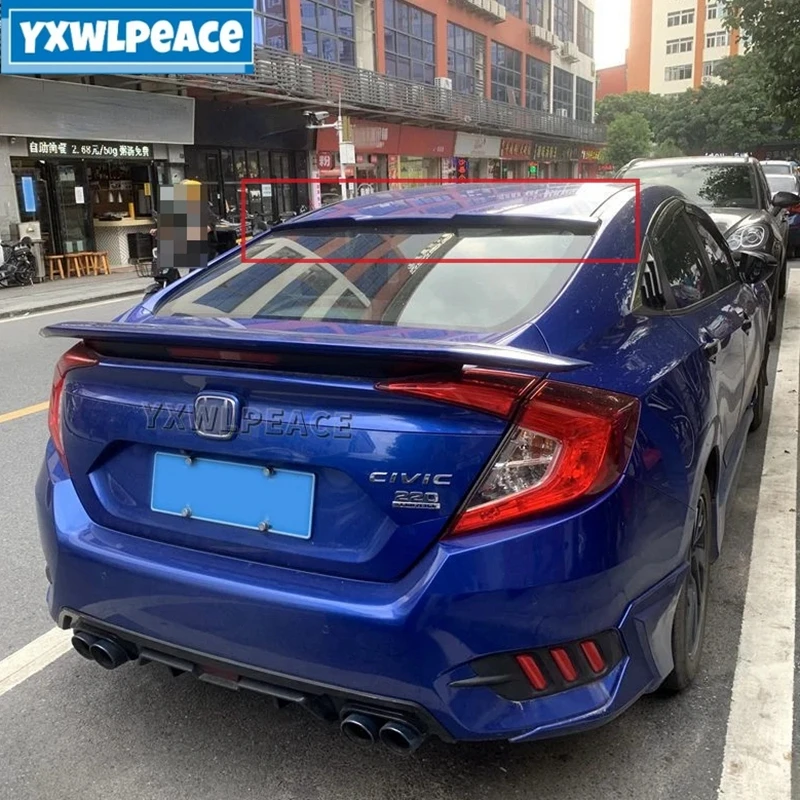 Pre Honda Civic 2016 2017 2018 2019 2019 2020 4 Dverové sedanové ABS plastové nenatreté farby Zadná strecha spoilera automobilových príslušenstiev