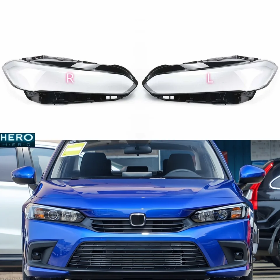 Pre Honda Civic 2022 2023 predný svetlometový kryt škrupiny svetlomety Lampshade Lens Glass Glass Vymeňte originálnu lemovku