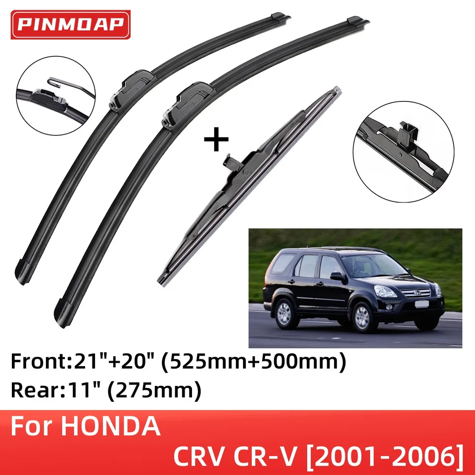 Pre Honda CRV CR-V 2001-2006 Čepele predného zadného stierača kefy Cutter Príslušenstvo J Hook 2001 2002 2003 2004 2005 2006