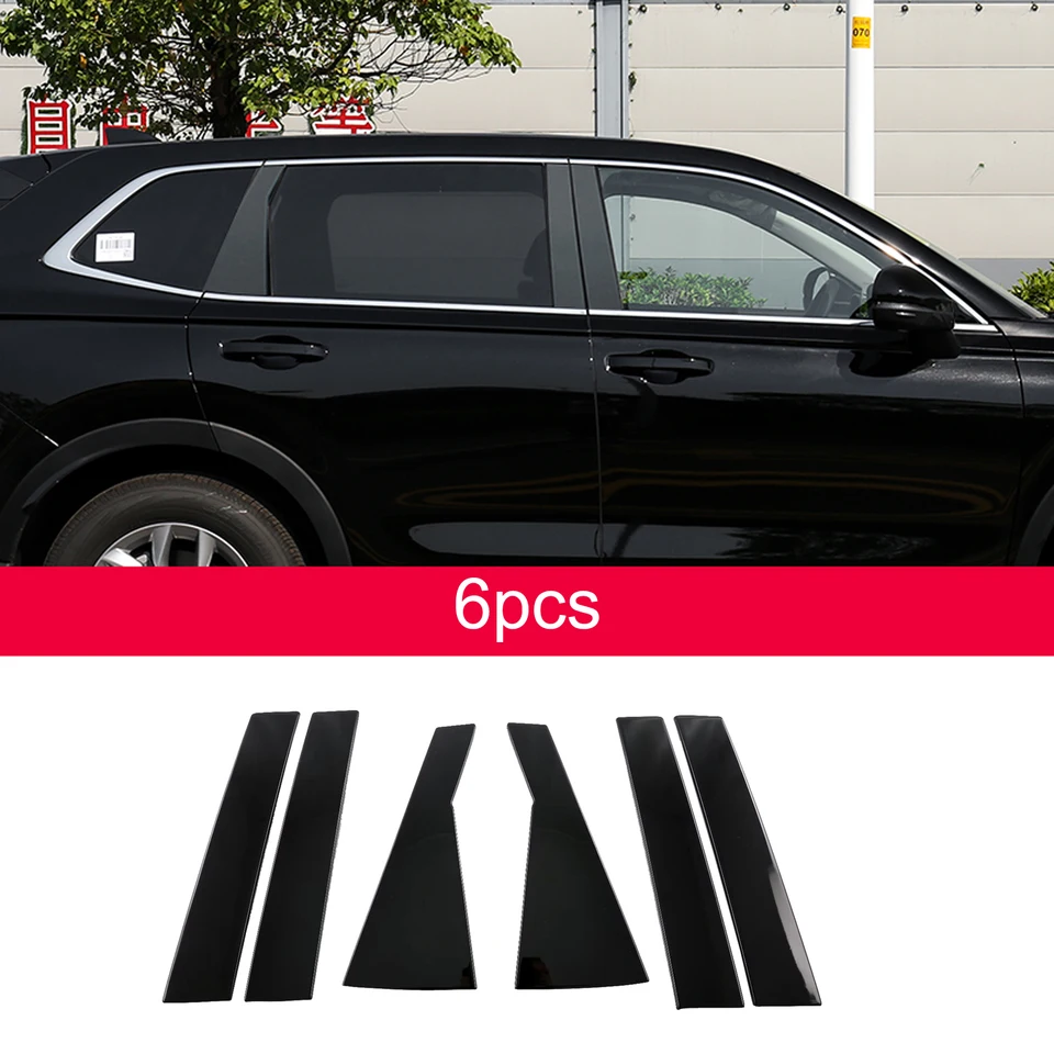 Pre Honda CRV CR-V 2023 2024 Automobilové príslušenstvo ABS plastový lesk Čierne okenné okenné okenné pilierové obrusy 6ks LHD! RHD!