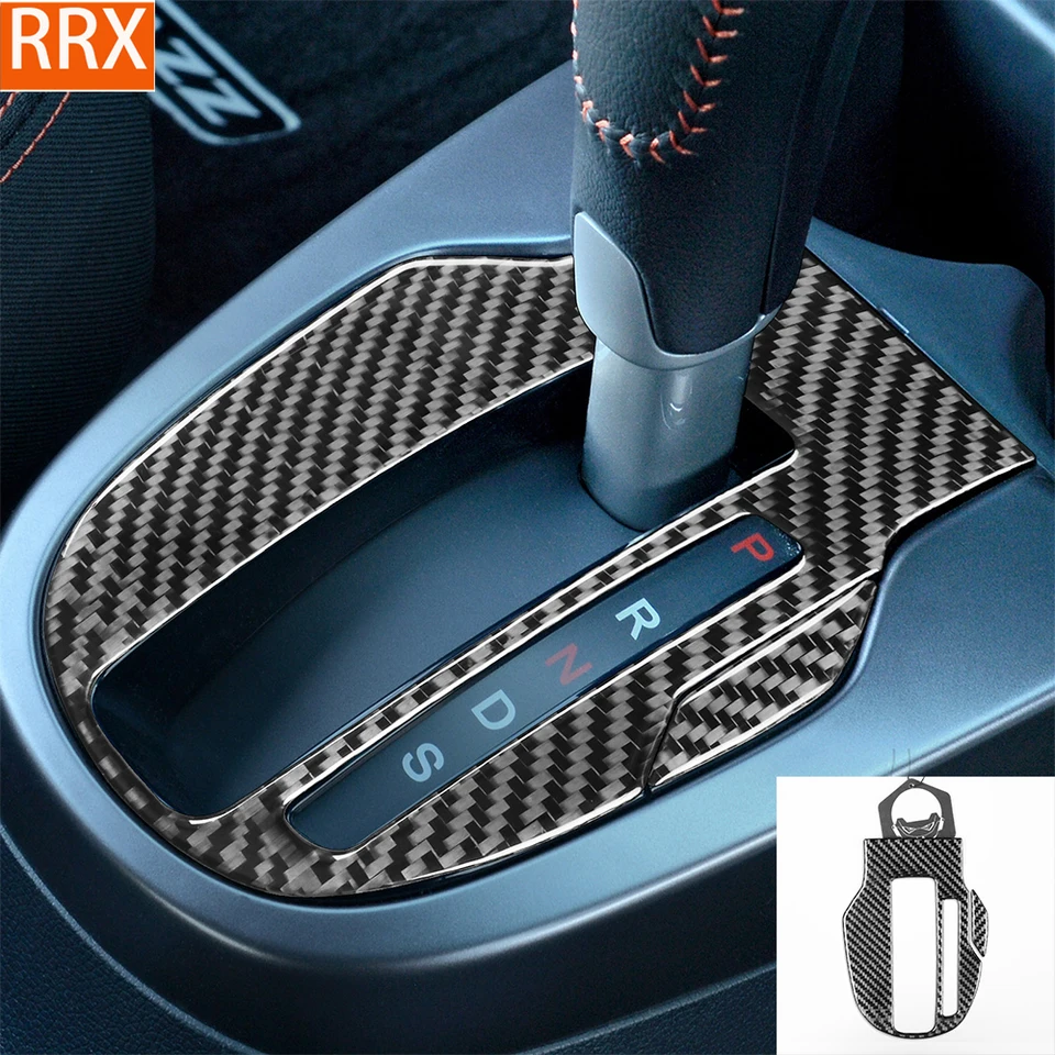 Pre Honda Fit Jazz 2014 2015 2016 2017 2017 2018 Cover Gear Shift Trim Panel Cover Soft Real Skutočné nálepky na nálepku na karbonové vlákna Interiérové ​​príslušenstvo
