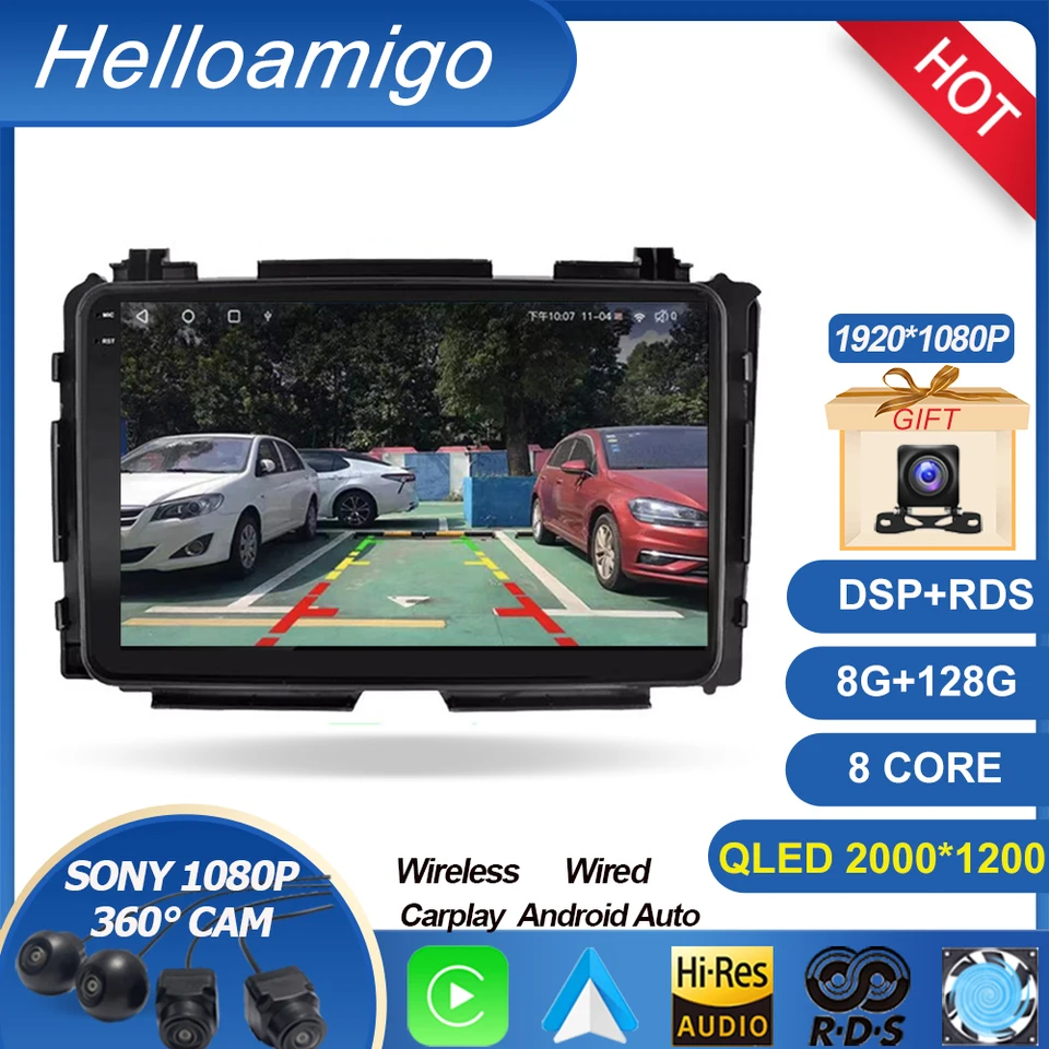 Pre Honda HR-V HRV XRV Vezel 2013 2014 2015 2016-2019 AUTOMOD A Android 14 Auto 2DIN GPS Bluetooth Multimedia Player CarPlay GPS CarPlay GPS