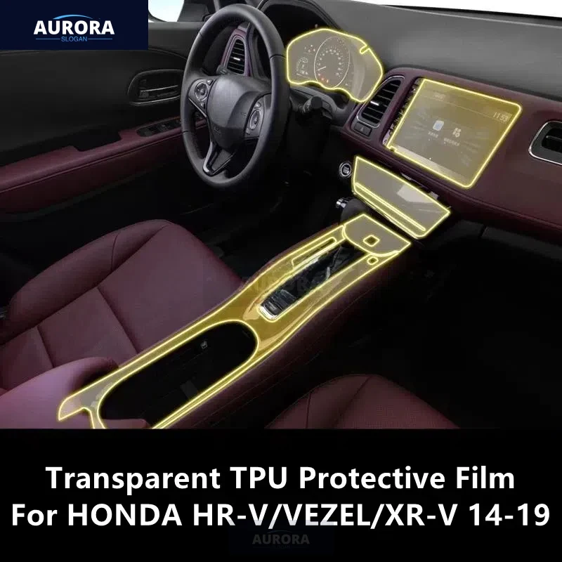 Pre Honda HR-V/Vezel/XR-V 14-19 CON CONSOL CONSOL Transparentné TPU Protective Film Anti-Scratch Opravy Filmové príslušenstvo