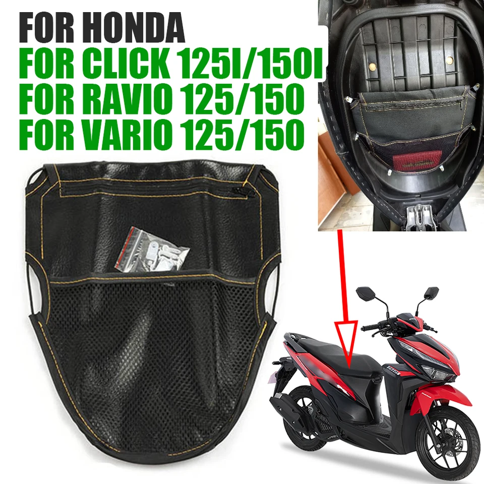 Pre Honda kliknite na 150i kliknite na 125i Ravio 125 Vario 150 Motocyklové príslušenstvo sedadlo sedadla sedadla pod skladovacím vreckom kožené náradie