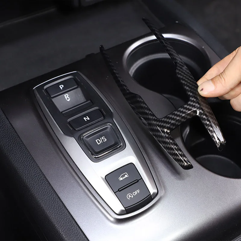 Pre Honda Pilot 2015-2022 ABS uhlíkové vlákno / červené auto prevodový gombík dekoratívny ráme