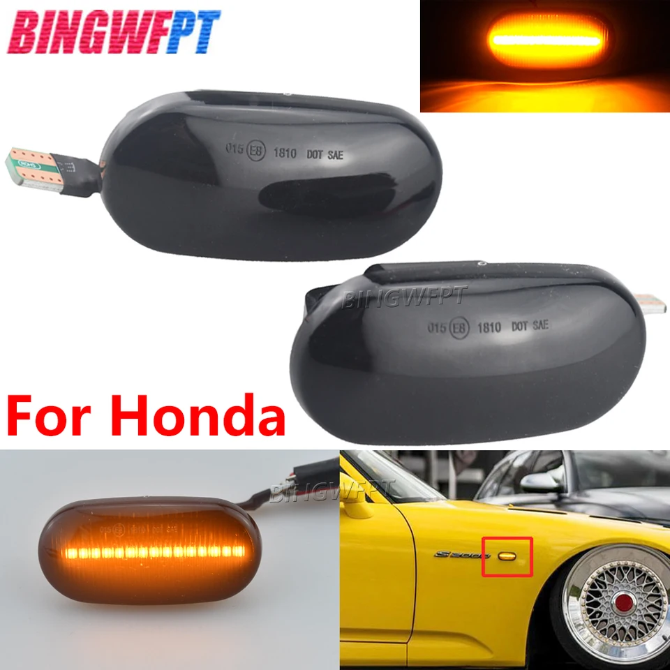 Pre Honda Prelude CRX S2000 Integra Fit Del Sol Acura Civic LED Dynamic Turn Signal Side Marker Svetlo sekvenčný blinker
