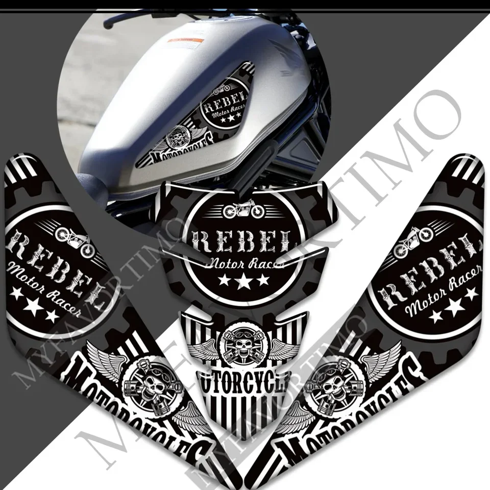 Pre Honda Rebel CMX1100 CMX 1100 Rukovina Motorcycle Tank Pad Palu Palip na olej s kolenami koleno nálepky Logo Ochrana 2021 2022