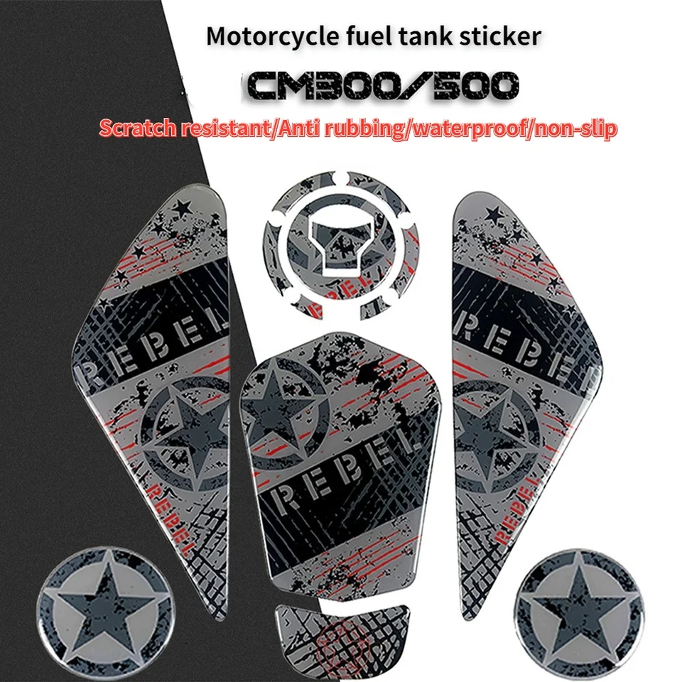 Pre Honda Rebel500 Rebel300 Rebel CMX 500 CM500 CM300 3D Motorcycle Tank Pad vankúšik proti nálepká