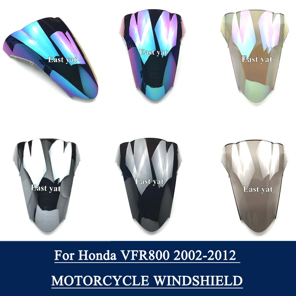Pre Honda VFR800 VFR 800 2002-2012 2010 2010 2009 2008 2007 2006 Motocykel Dvojité bublina čelné sklo čelného skla čelného skla čelného skla čela
