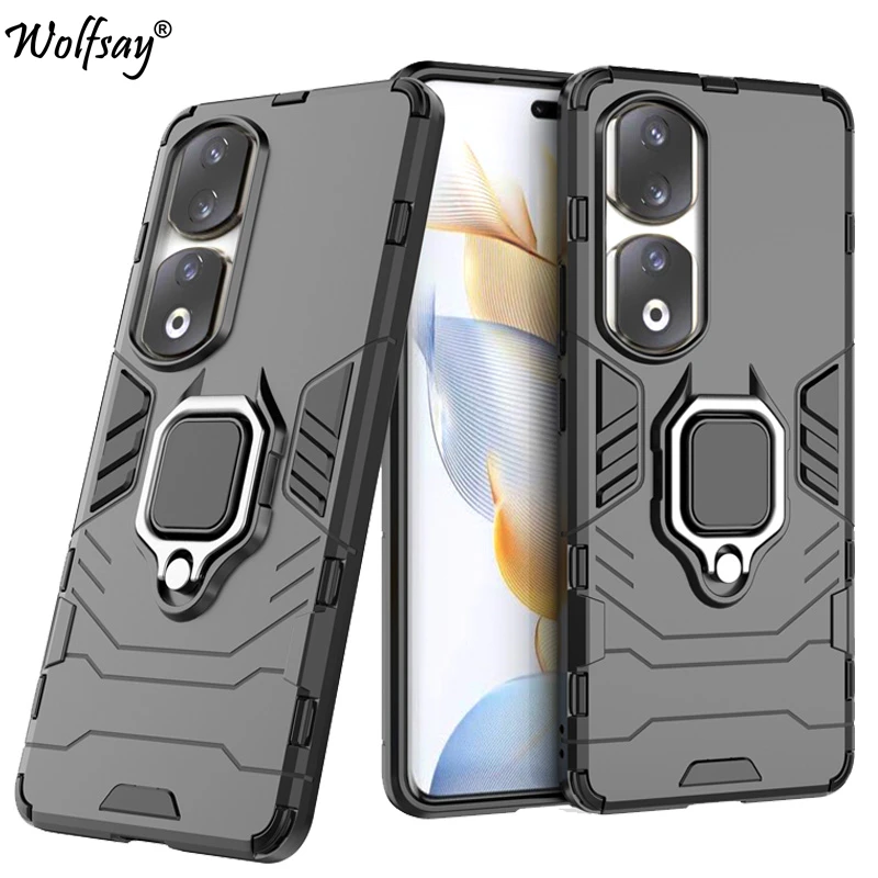 Pre Honor 90 Pro 5G Case Armour ANTI-KLOCK MAGNETICKÝ STAND Plné krytie pre česť 90 Pro Case pre Honor 90 Pro 5G 6,78 palca