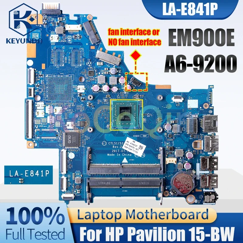Pre HP Pavillion 15-BW 255 G6 Notebook hlavné jadro EM900E AM9220 924721-601 CTL51/53 LA-E841P DDR4
