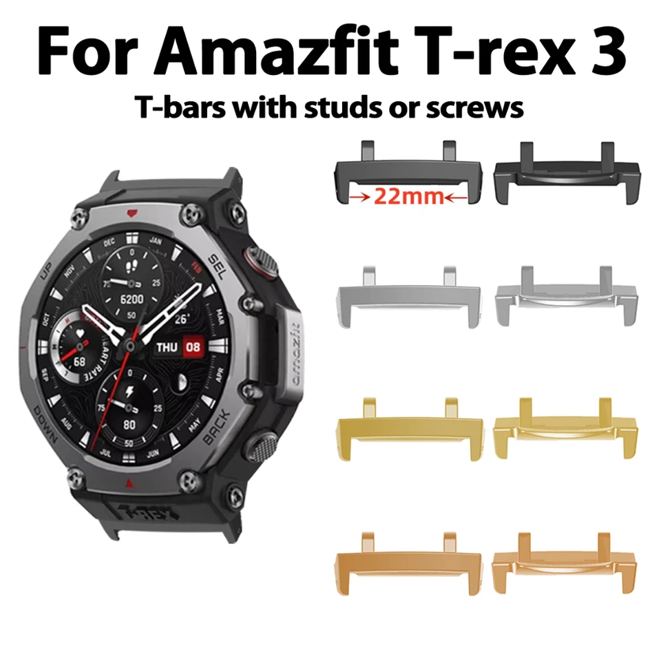 Pre Huami AmazFit T-Rex 3 Connector WatchBand Strap Connector 1Pair Adapter Náramok z nehrdzavejúcej ocele