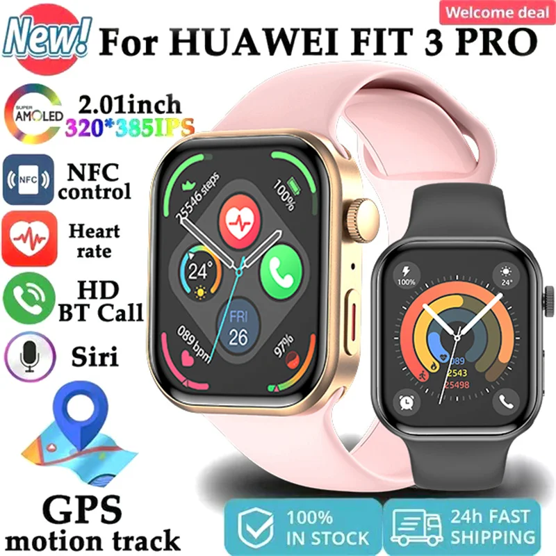 Pre Huawei Fit 3 Pro Smart Watch Man Women 2.04 '' HD AMOLED GPS Trajektria NFC 5.3