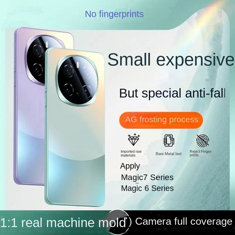 Pre Huawei Honor Magic 7 Pro Case Luxury Tvrdo temperamentné sklo Matt Lens Ochranné zadné kryt