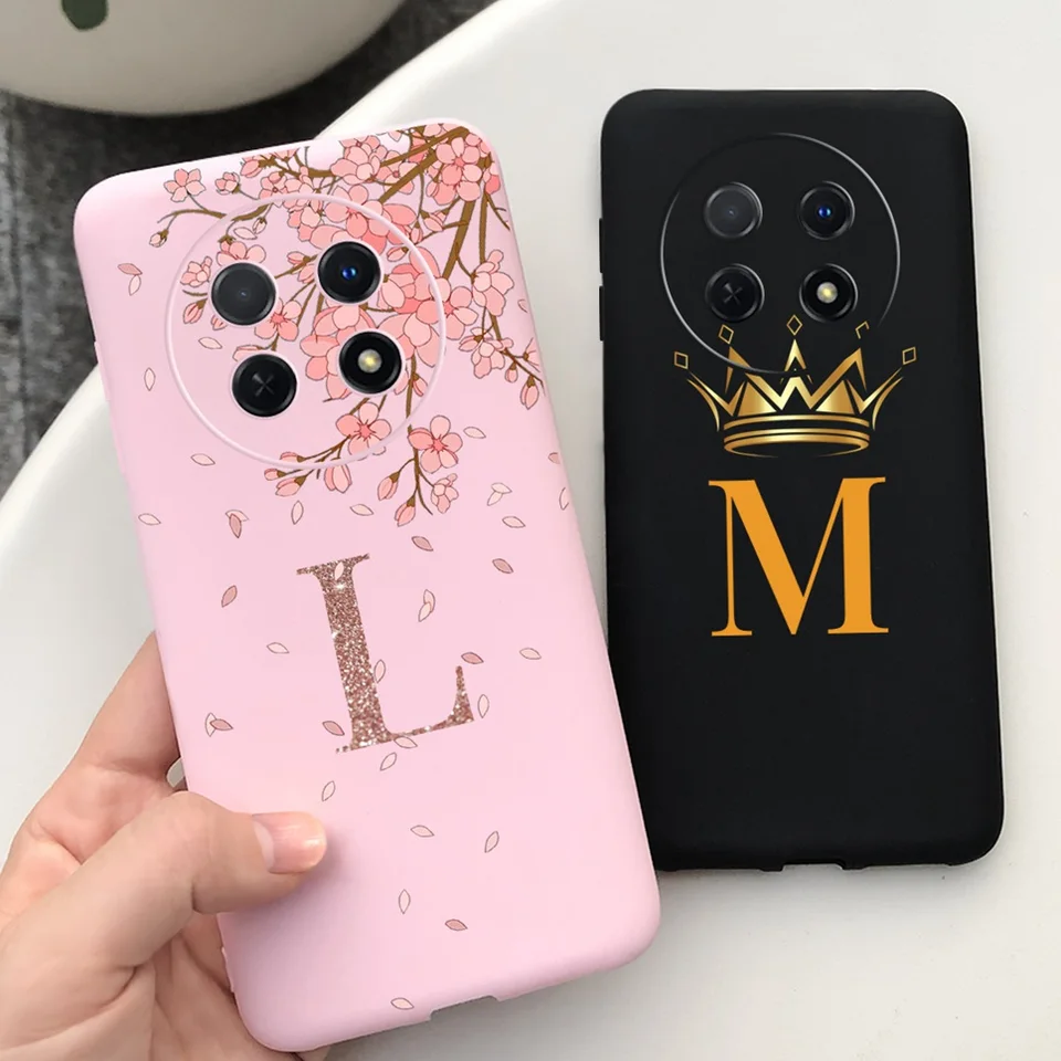 Pre Huawei Nova Y91 4G Case Fashion Flower Letter Luxusná koruna Mäkký silikónový zadný kryt pre Huawei Nova y 91 STG-LX1 PASE