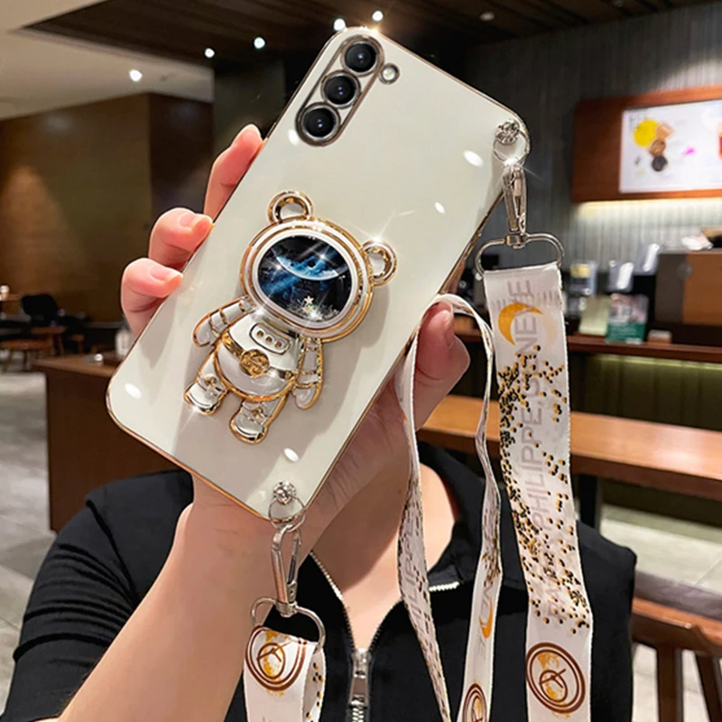 Pre Huawei Nova Y91 Y61 Y60 Y90 Y70 11 11i 10 8i 8 Pro Se Crossbody nalievaná puzdro Quicksand Space Bear Dávka mäkkého krytu