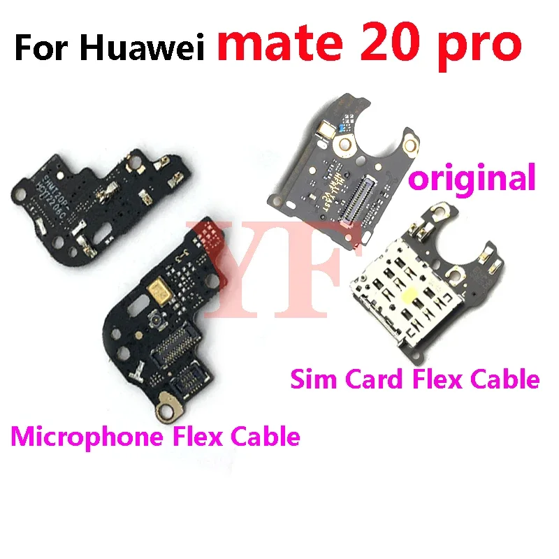 Pre Huawei P20 P30 Pro Lite Mate 10 20 30 Pro SIM SD SD Držiak na čítanie kariet Mikrofón Mikrofón Mikrofónový konektor PCB Flex kábla Flex