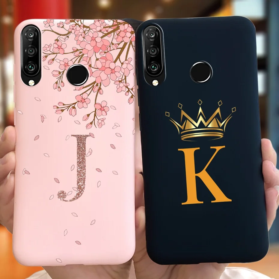 Pre Huawei P30 Lite P 30 Pro 30Pro Fashion Flower Crown Letter Puzdro pre Huawei P30Lite P30 P30PRO Mäkký kremíkový zadný kryt