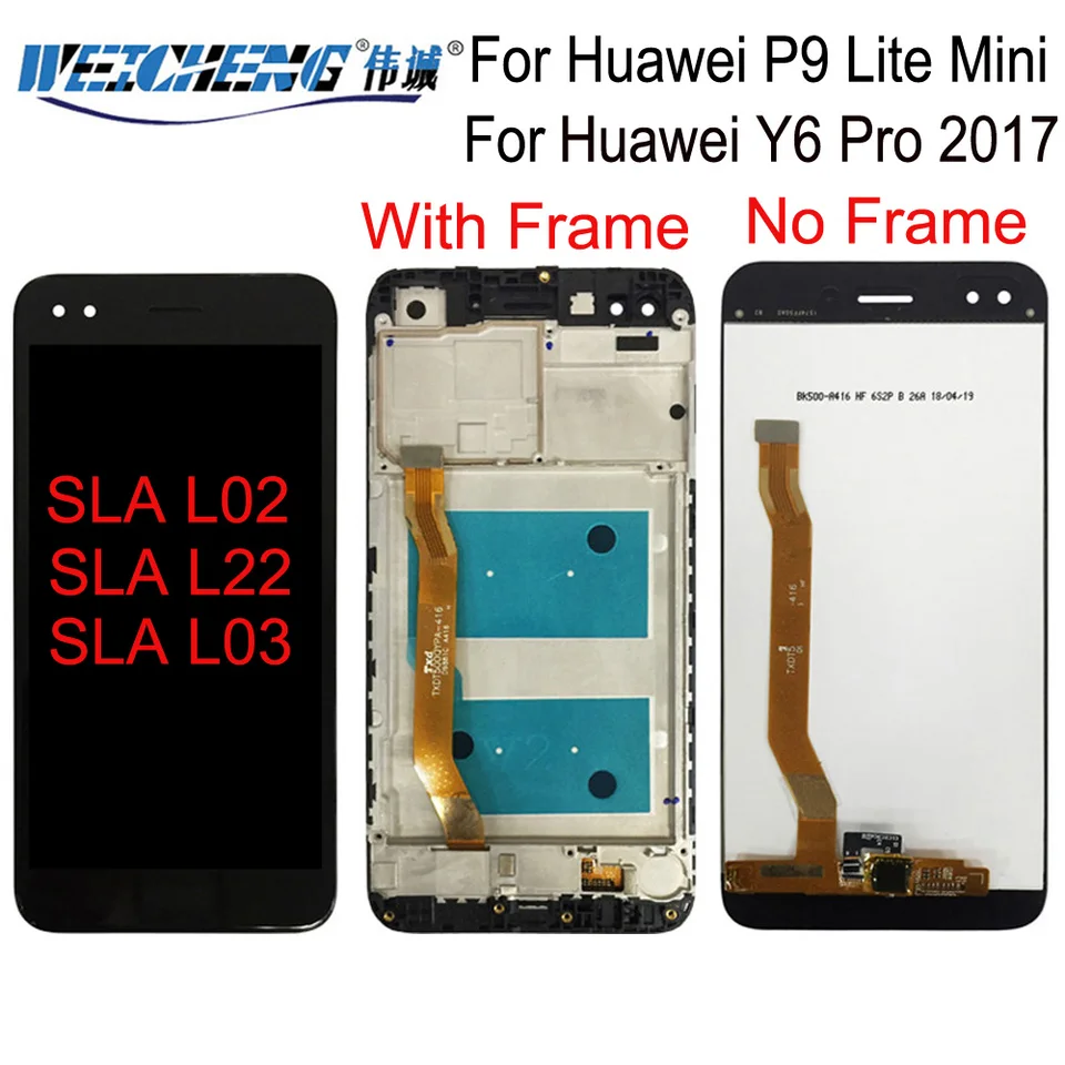 Pre Huawei P9 Lite Mini LCD Display Dotknite dotyk pre Huawei Y6 Pro 2017 LCD s rámom P9 Lite Mini LCD SLA L02 L22 L03