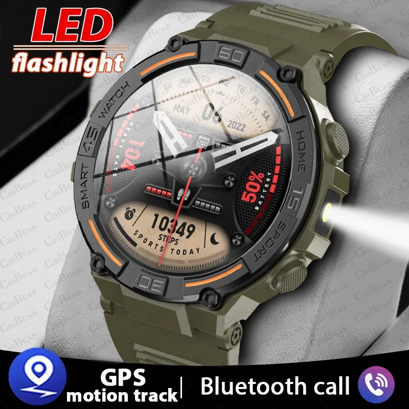 Pre Huawei Xiaomi nový 1,52 palca Smartwatch Men GPS Sports Tracker Zdravie Monitorovanie vodotesných hodiniek Bluetooth Call Smart Watch
