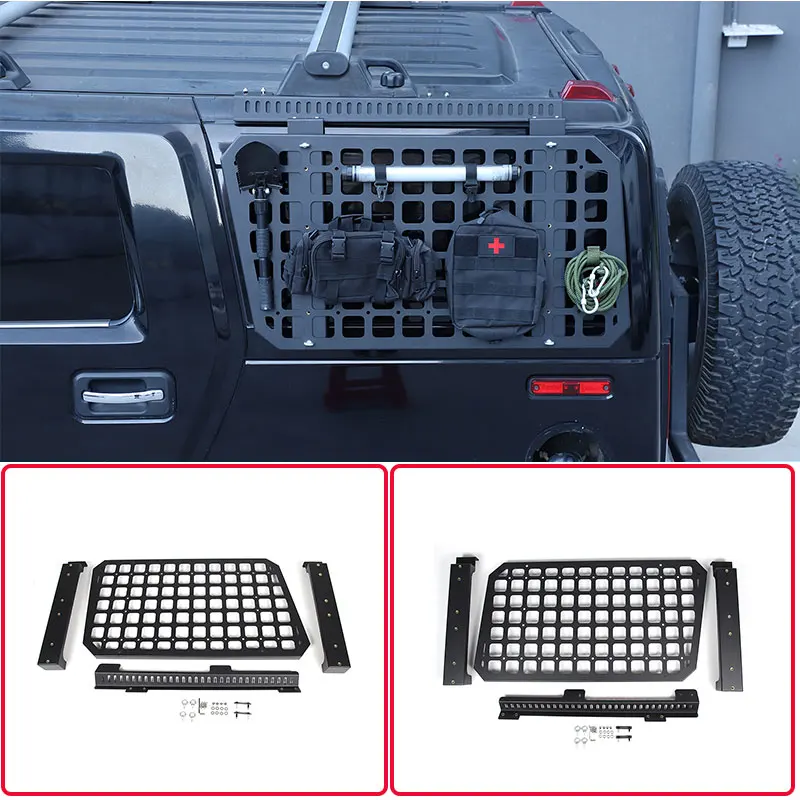 Pre Hummer H2 2003-2009 Hliníková zliatina Zalieme auto Zadné okenné sklo Armor Storage Storage Racks Exterior Modifikácia