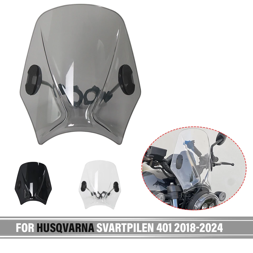 Pre husqvarnu svartpilen 401 2018-2024 Svartpilen 125 2021-2024 Motocykle Vlastné kompaktné športové deflektor vetra retro čelné sklo