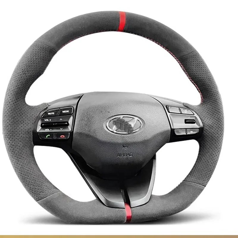 Pre Hyundai Elantra 4 Ioniq 2017-2019 DIY ručne šité nekĺzanie semišového vozidla volantu volantu