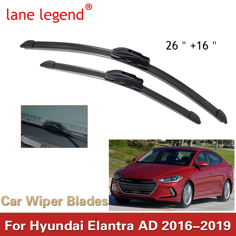 Pre Hyundai Elantra AD 2016 2017 2018 2018 2019 čelné sklo predného stierača Blades Blades Cutter Príslušenstvo UJ Hook 26 
