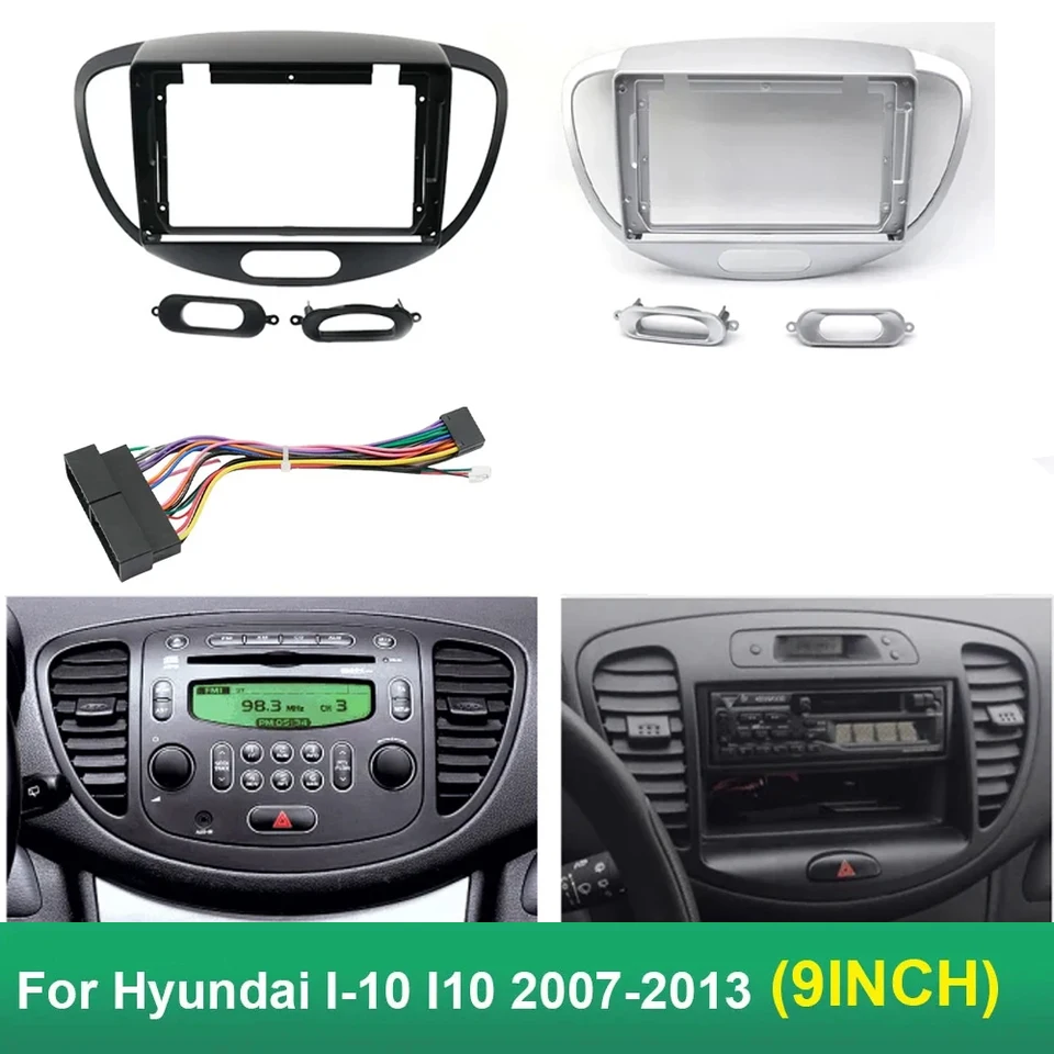 Pre Hyundai I-10 (9inch, špičkové) Car Radio Fascias Android GPS MP5 Stereo Player 2 DIN Head Unit Panel Dash Rám Insta