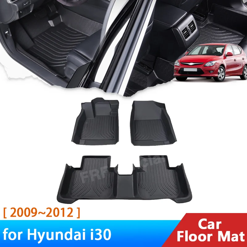 Pre Hyundai i30fd i30cw FD 2009 2012 2012 Príslušenstvo TPE LHD podlahová podlahová mata na panelové panelové panelové podložky Koberec nepremokavé nálepky