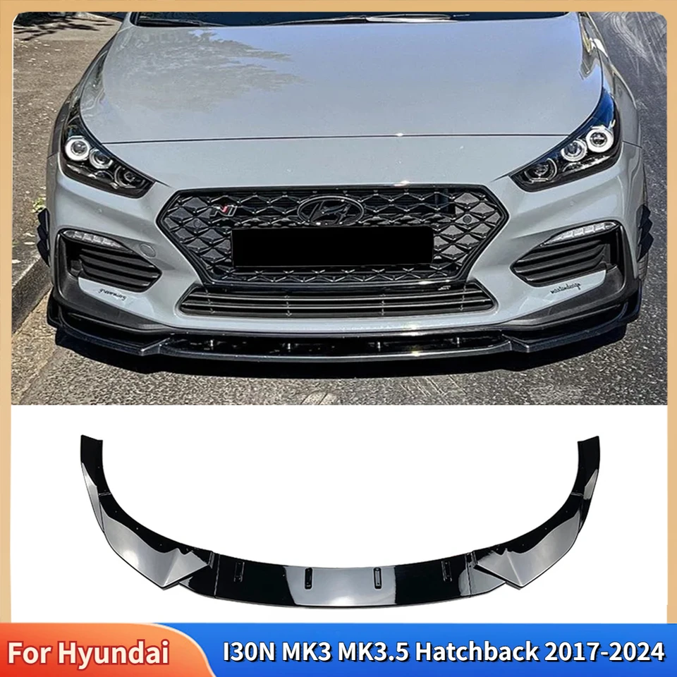 Pre Hyundai i30n Mk3 Mk3.5 hatchback 2017-2024 Predný nárazník automobilu Splitter Splitter Spoiler Difúzrač tela tela ABS ladením