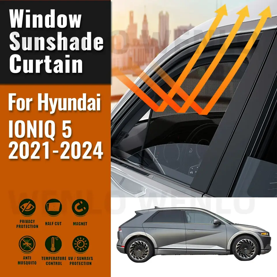 Pre Hyundai Ioniq 5 2021 2022 2023 2024 automobil Sunshade Magnetické predné zadné zadné sklo bočné závesné okno Slnečný tieň