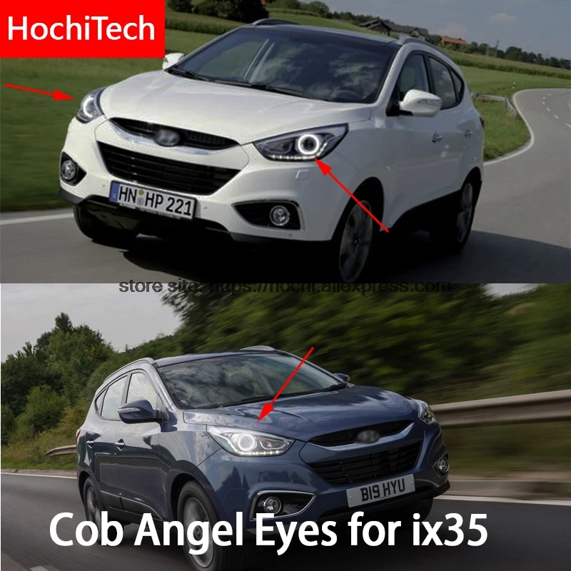 Pre Hyundai IX35 2010 2011 2012 COB LED Day LED LIGHT WHITE WHITE COB LED anjelské oči prsteň prsteň bezplatne ultra svetlé