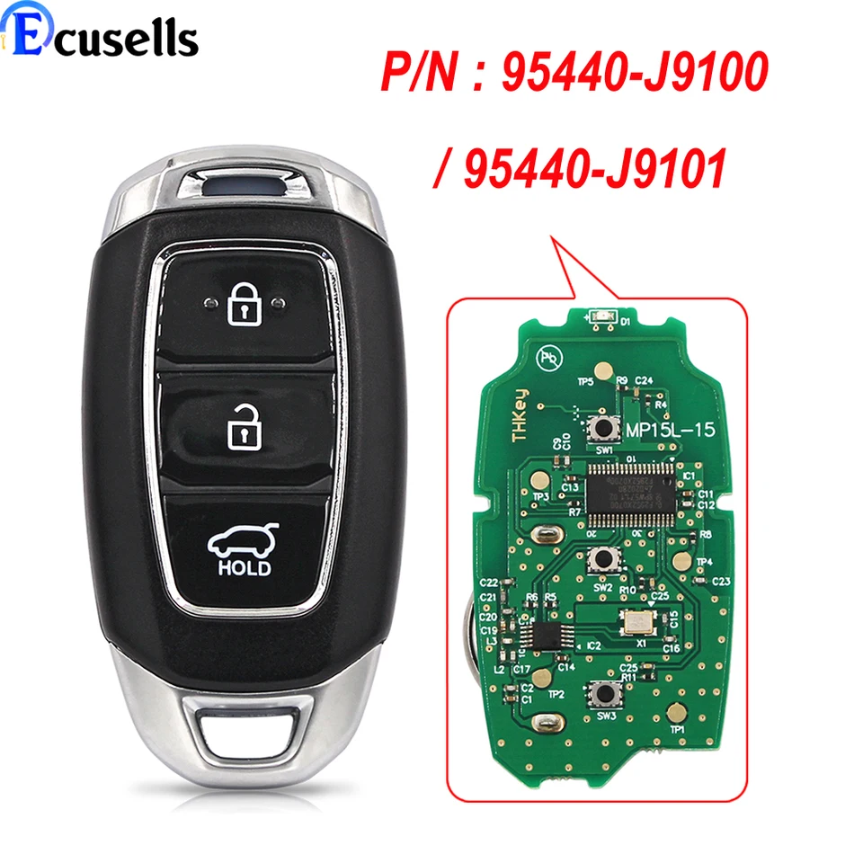 Pre Hyundai Kona 2018 2019 2020 2021 2022 Smart Remote Car Key FOB 433MHz P / N: 95440-J9100 / 95440-J9101