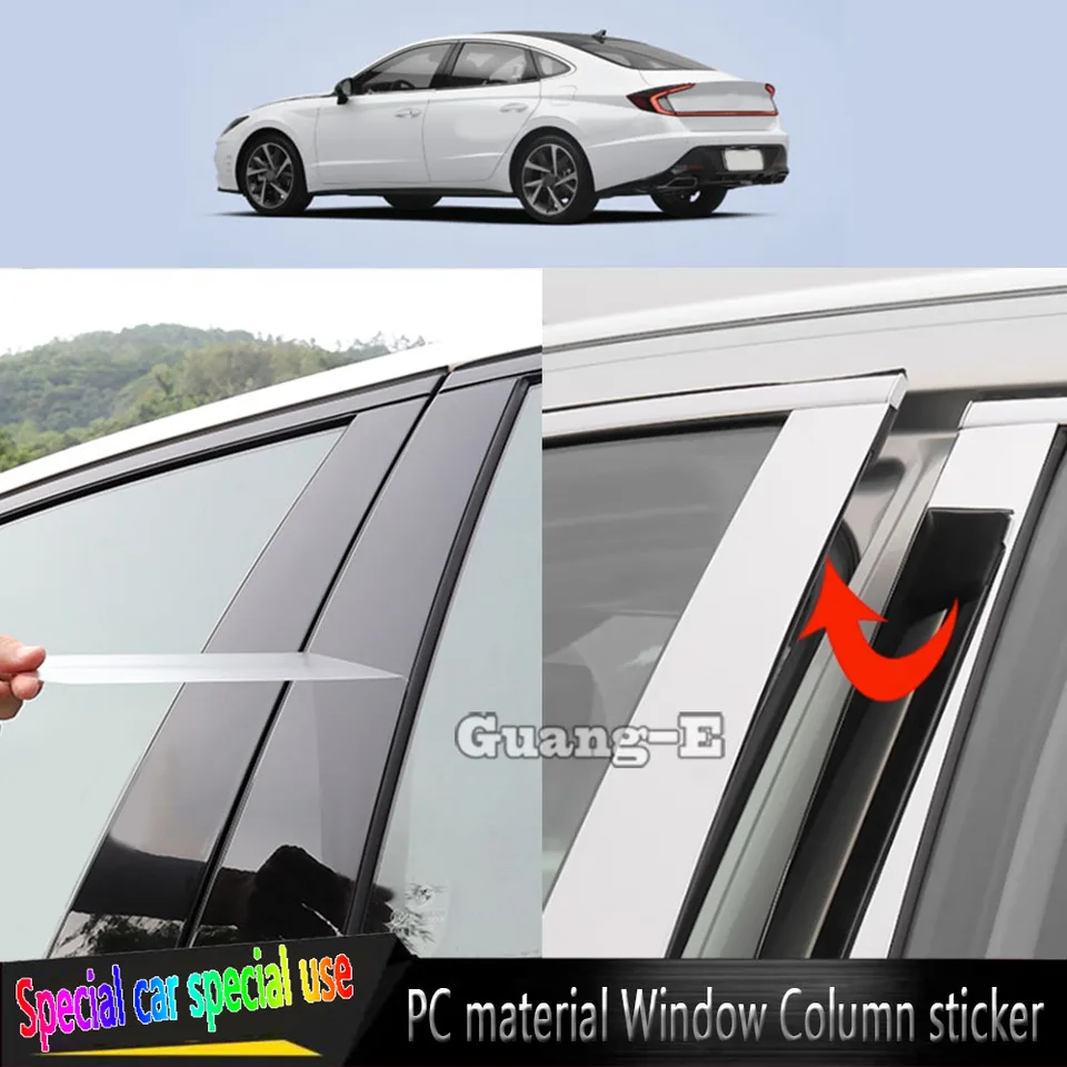 Pre Hyundai Sonata 10. DN8 2020 2021 2022-2024 Automobil TPU/Glossy Mirror stĺp stĺpový stĺpový stĺpik Orezanie okna Vylisovanie nálepky 6pcs