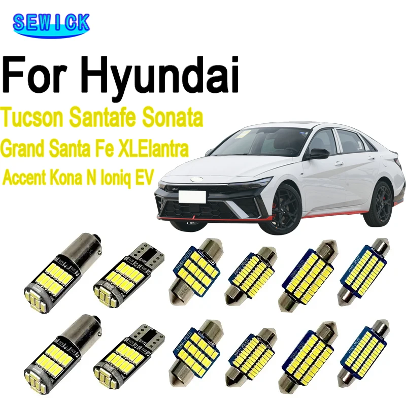Pre Hyundai Tucson Elantra Santafe Grand Santa Fe XL Accent Sonata Kona N Ioniq EV LED žiarovka Interiér DOME Light Kit Kit