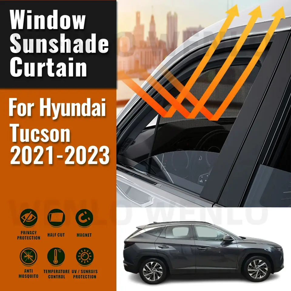 Pre Hyundai Tucson NX4 2021 2022 2023 Sunshade Magnetický predný sklo rámu čelného skla Zadné bočné okno Slnko Suns