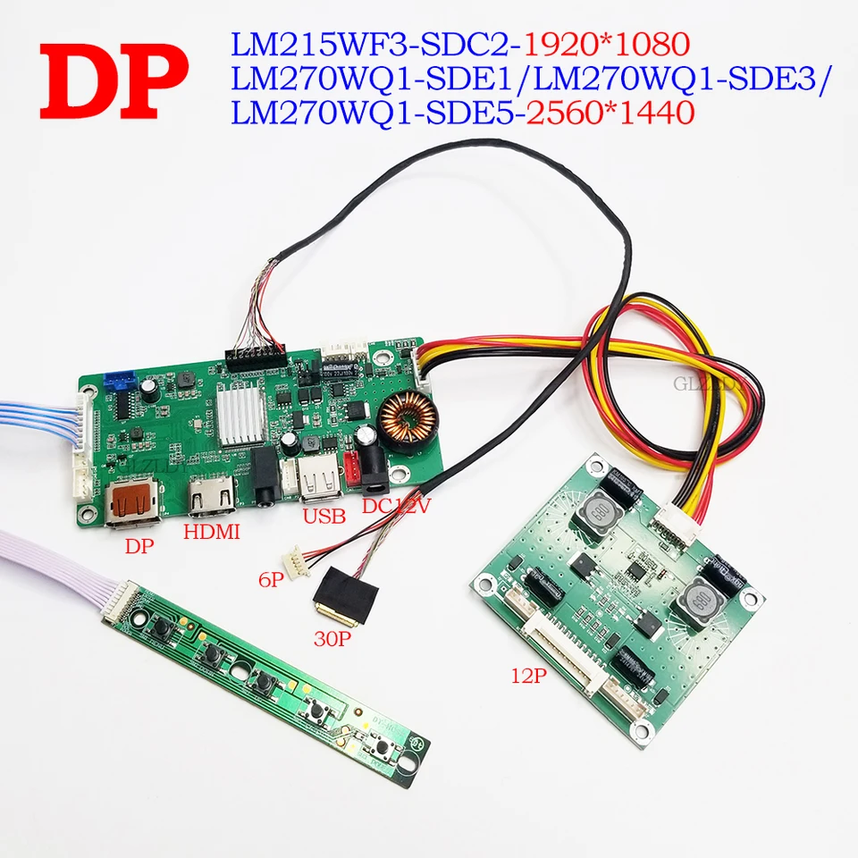 Pre IMAC A1312 LM270WQ1-SDE3 Screen Driver Board DIY Monitor Ovládanie základnej dosky 2560*1440 2K DP HDMI USB Audio 36pin EDP LCD
