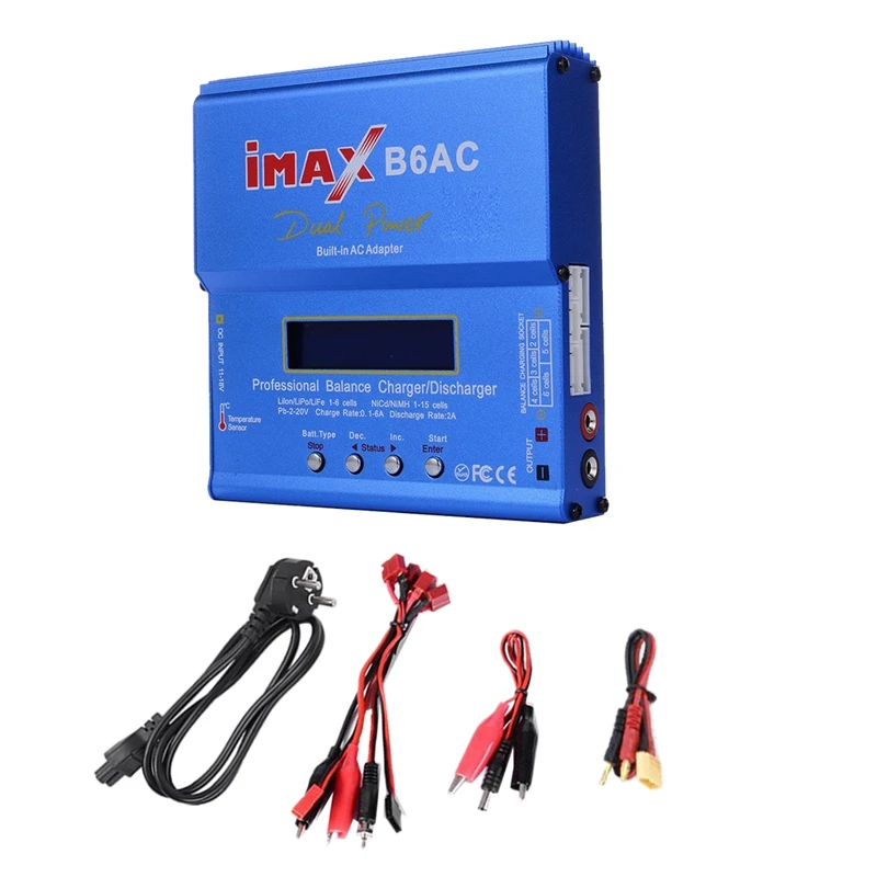 Pre IMAX B6AC 80W RC Balance Charger+XT60 Kábel Digital Li-Ion Life NIMH NICD PB Lipo Battery Discharger Eu Enghtbile