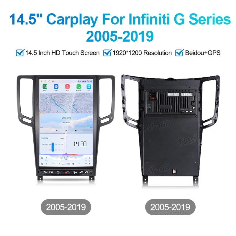 Pre Infiniti G25 G37 2007 2019 Multimedia Android Car Radio Automotive GPS navigačnú navigáciu CarPlay Hlave Unit Monitor Nová aktualizácia