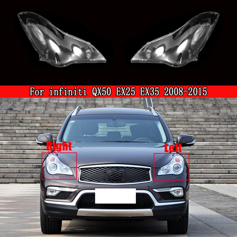 Pre Infiniti QX50 EX25 EX35 2008-2015 Priehľadný kryt svetlometového krytu SHELL SHELL NABOLNEJ PREXSHADE PLEXIGLES