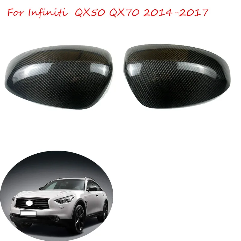 Pre Infiniti QX50 QX70 2014 2015 2016 2017 Vonkajšie príslušenstvo Carbon Fiber Exteriér Zadný pohľad Zrkadlové kryt