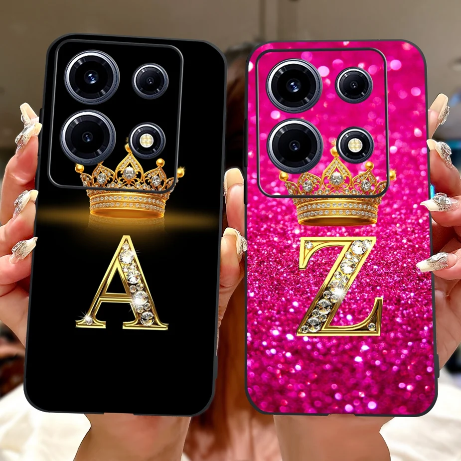 Pre Infinix Poznámka 30 Pro Puzdro Poznámka 30 VIP x6710 Nové korunné písmená pokrývajú mäkké silikónové puzdro pre Infinix Note 30i Note30 VIP Fundas